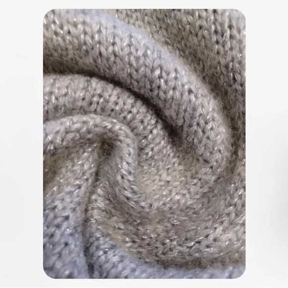 Michael Kors Wool Blend Grey Shimmery Poncho Size Large - Picture 8 of 12